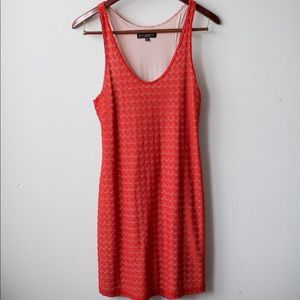 Red-Orange, racer-back, tank-top skirt.